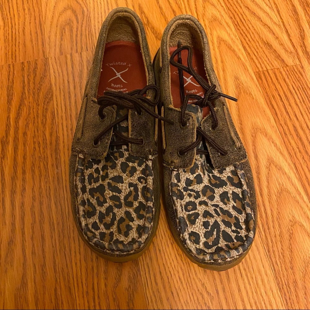 Twisted X Driving Shoes Leopard Leather 7M